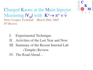 C harged K aons at the M ain-Injector Measuring |V td | with K +   +  n