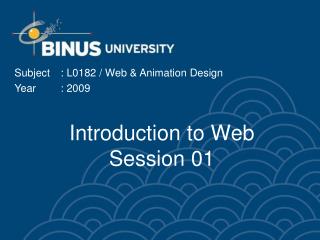 Introduction to Web Session 01