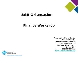 SGB Orientation