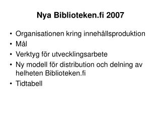 Nya Biblioteken.fi 2007