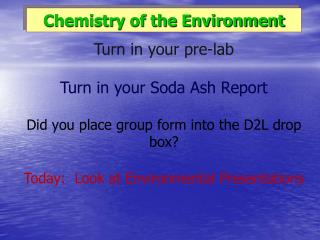 Chemistry of the Environment