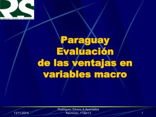 Paraguay Evaluación de las ventajas en variables macro