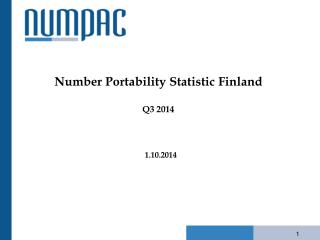 Number Portability Statistic Finland Q3 2014