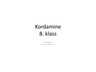 Kordamine 8. klass