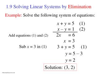 1.9 Solving Linear Systems by Elimination