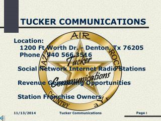 TUCKER COMMUNICATIONS