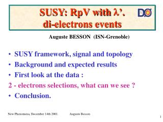 SUSY: RpV with ’. di-electrons events