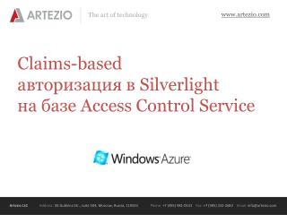 Claims-based авторизация в Silverlight на базе Access Control Service