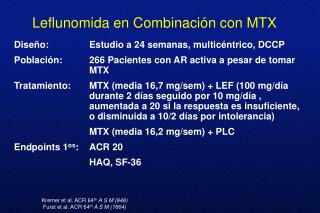 Leflunomida en Combinación con MTX