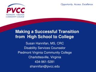 Making a Successful Transition from High School to College