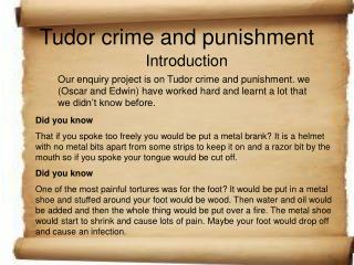 Tudor crime and punishment