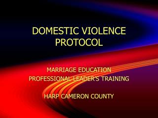 DOMESTIC VIOLENCE PROTOCOL