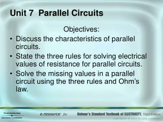 Unit 7 Parallel Circuits