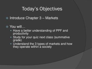 Today’s Objectives