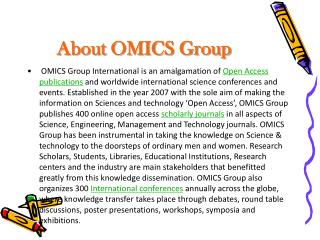 About OMICS Group