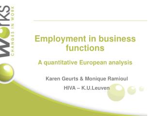 Employment in business functions A quantitative European analysis