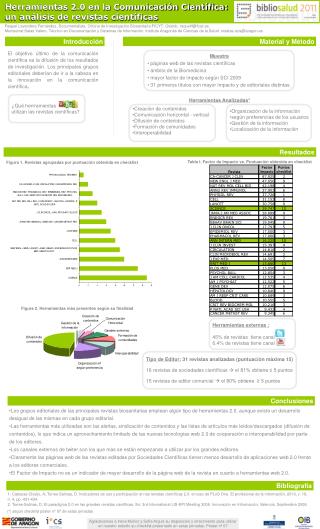Herramientas 2.0 en la Comunicación Científica: un análisis de revistas científicas