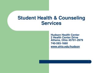 Student Health &amp; Counseling Services