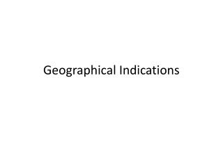 Geographical Indications