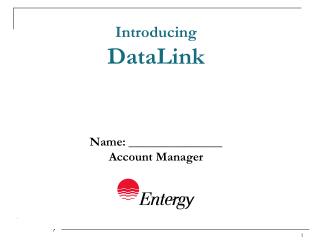 Introducing DataLink Name: _______________ Account Manager