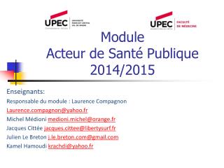 Module Acteur de Santé Publique 2014/2015