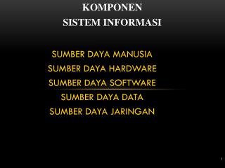 SUMBER DAYA MANUSIA SUMBER DAYA HARDWARE SUMBER DAYA SOFTWARE SUMBER DAYA DATA