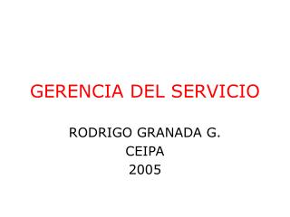 GERENCIA DEL SERVICIO