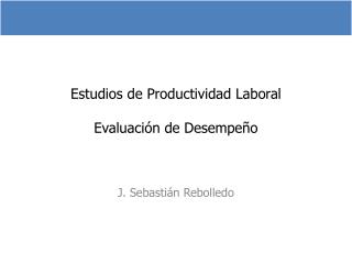 Estudios de Productividad Laboral Evaluación de Desempeño