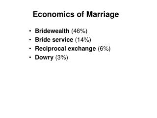 Economics of Marriage