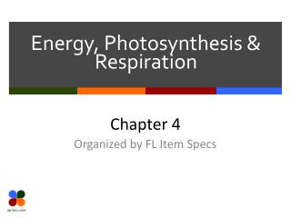 Energy, Photosynthesis &amp; Respiration