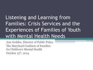 Ann Geddes, Director of Public Policy