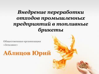 Внедрение переработки отходов промышленных предприятий в топливные брикеты