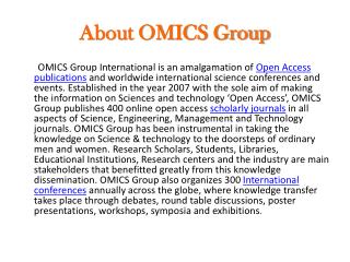 About OMICS Group