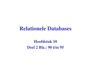 Relationele Databases