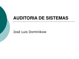 AUDITORIA DE SISTEMAS