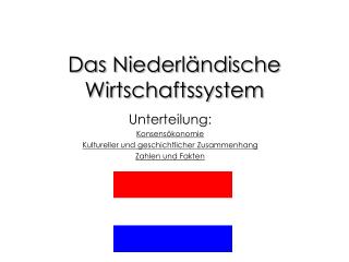 Das Niederländische Wirtschaftssystem