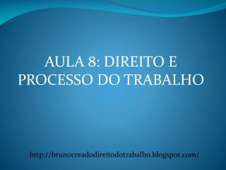 AULA 8: DIREITO E PROCESSO DO TRABALHO