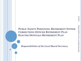 Responsibilities of the Local Board Secretary