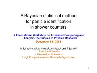 A Bayesian statistical method for particle identification in shower counters