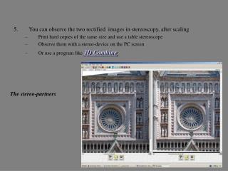 You can observe the two rectified images in stereoscopy, after scaling