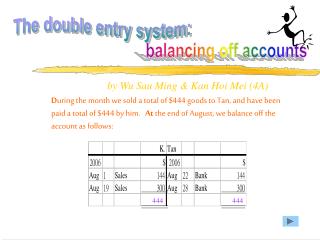 The double entry system: