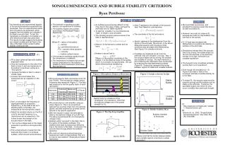 SONOLUMINESCENCE AND BUBBLE STABILITY CRITERION Ryan Pettibone