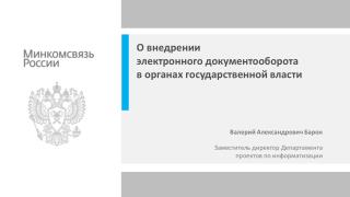 Заместитель директор Департамента проектов по информатизации