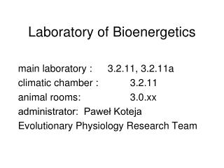 Laboratory of Bioenergetics