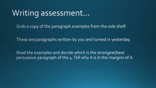 Writing assessment…