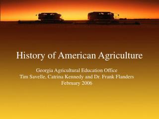 History of American Agriculture