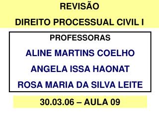 REVISÃO DIREITO PROCESSUAL CIVIL I