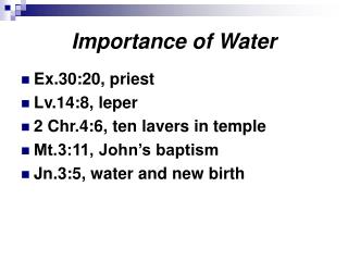 Importance of Water