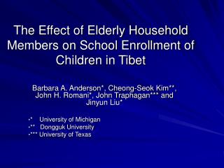 The Effect of Elderly Household Members on School Enrollment of Children in Tibet