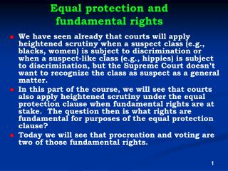 Equal protection and fundamental rights